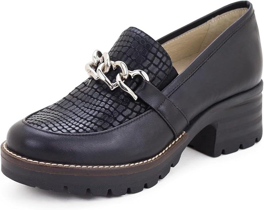 Dromedaris Chunky Loafer, Women's Comfort Shoe, Kella Black, EU 40M