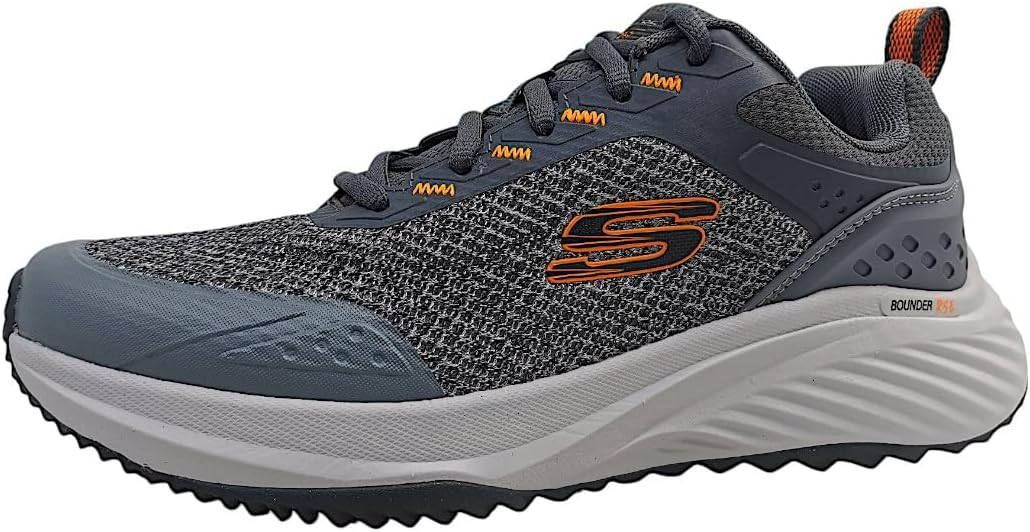 Skechers Men's, Bounder RSE Hazlet Sneaker Grey/Orange, 8