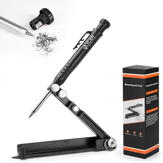 Multi-function Scribing Tool- Aluminum Alloy Scribe Tool with Deep Hole Pencil, Construction Pencil, DIY Woodworking Scribe Gauge Scriber Line Maker Measuring Tool,Christmas Gifts For Men