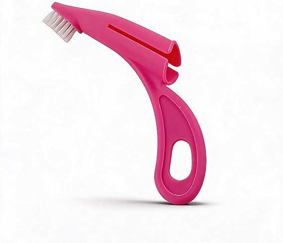 Fabater Dog Toothbrush, Nylon Dog Finger Toothbrush with Ergonomic Grip, Dogs Finger Toothbrushes, Dogs Tooth Brushing Kit for Small and Large Breeds (Red)
