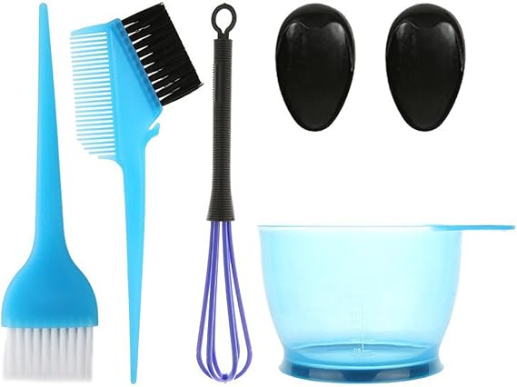 Professional 5pieces Hair Coloring Kit Double Sided Brushes and Bowl Earmuffs Applicator Set for Easy and Neat Hair Color