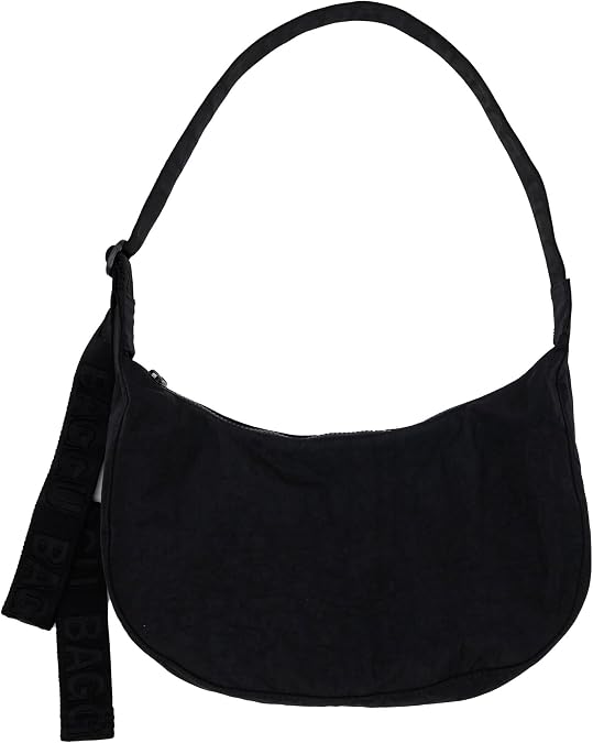 BAGGU Medium Nylon Crescent Bag - Black, Black, Medium Nylon Crescent Bag