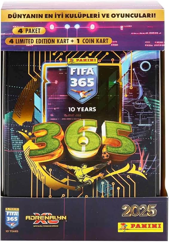 FIFA 365 Adrenalyn XL 2025 Tin Box Tcg Metal Kutu Futbolcu Kartları Set