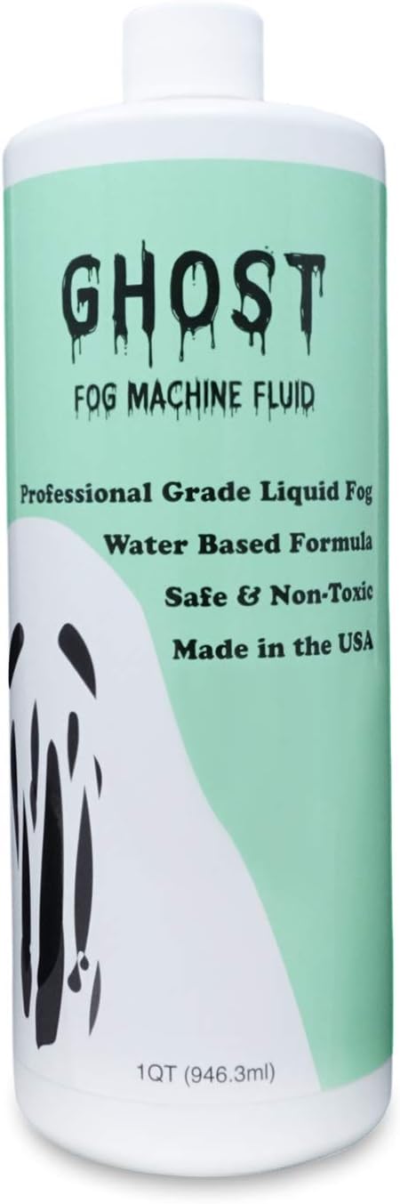 GHOST Fog Machine Liquid 32 Ounces | High Density Long Lasting Fog Juice for Water Based Foggers | Non-Toxic Fog Machine Fluid Perfect for Halloween, Parties, Concerts and More