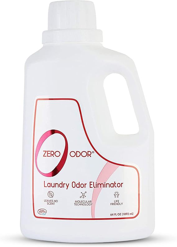 Zero Odor Laundry Odor Eliminator for Clothes, In-Wash Additive, 64oz | Additive for Sweat, Gym Clothes, Towels & Washing Machine Odors, Works with your Detergent, No lasting scent