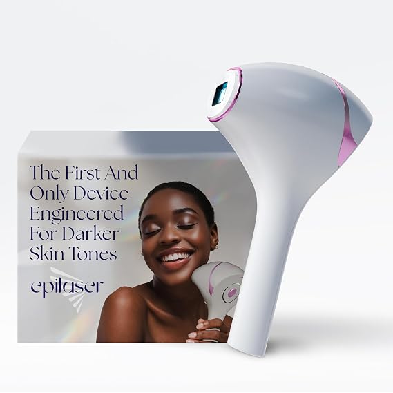 Epilaser Dark Skin At-Home Laser Hair Removal, Safe - Wont Cause Skin Bleaching, Hypopigmentation | Intelligent, Clinical Strength, Painless Permanent Hair Removal for Face, Body, Bikini Line