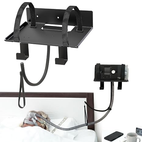 CPAP Wall Mount Shelf for ResMed AirSense 10（Black）Bedside Holder