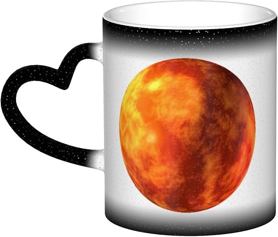 Mars Planet Starry Sky Heat Sensitive Ceramic Mug - Transformative Coffee Mug, Exciting Color Changing Function
