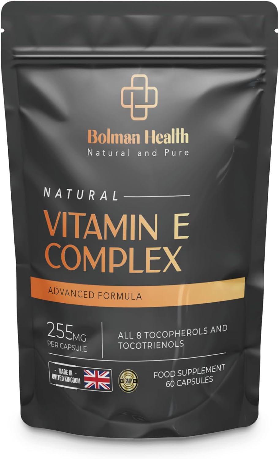 Natural Vitamin E Complex | 60 Vegan Capsules | 100% Natural Ingredients | Advanced Formula | All 8 E Tocopherols & Tocotrienols | No Fillers Or Binders | Made in The UK | Supports Immune Health