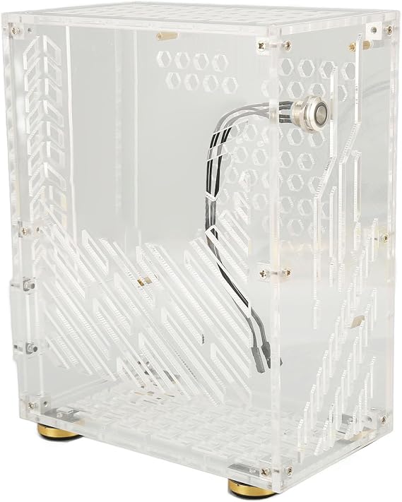 Mini ITX Computer Case, 4.3L Capacity, 360 Degree Airflow, Transparent Side Panel, Flex Power Supply Support, 2.5in SSD Compatible,ITX Computer Case,Mini ITX Case,Micro ITX PC
