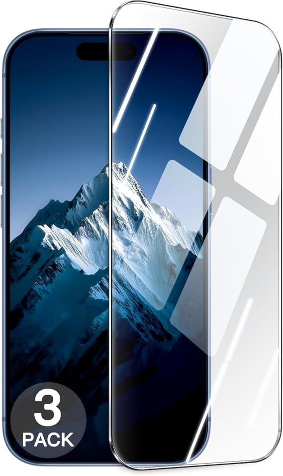 JETech Shatterproof Screen Protector for iPhone 17, 3-Pack