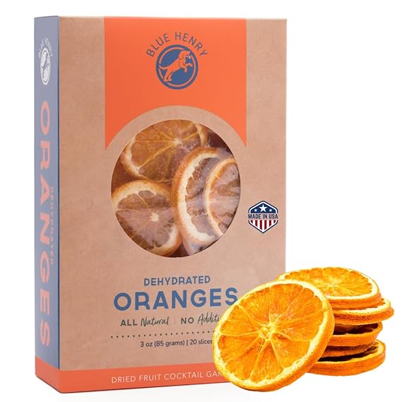 BlueHenry Dehydrated Orange Wheels - 3 oz - 20 slices - Natural Fruit
