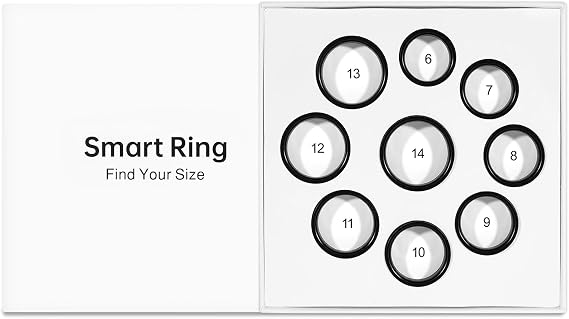 Smart Ring Sizing Kit The Smart Ring Not Standard US Ring Sizes Measurement of Finger Size Before You Buy(Tar Black, Size 6-13)