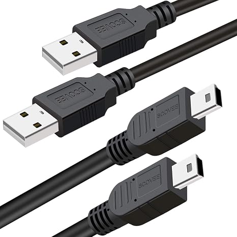 SCOVEE PS3 Controller Charger Cord, 2 Pack 10ft PS3 Charger Cable for Sony PlayStation 3 Controller DualShock 3 PS Slim PS Move Wireless Game Remote,Long Mini USB Cable Charging Data Wire (3ft)