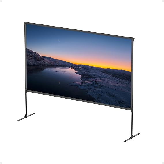 NEBULA 100-Inch Outdoor Projector Screen with Stand, Portable Carry Bag, 16:9 Movie Screen, Quick and Easy Setup, Wrinkle-Free and Washable, Durable Aluminum, for Outdoor, Backyard, Home Theater
