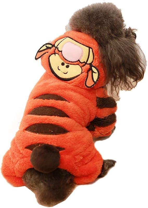 Tiger Dog Costume - Funny Halloween Cosplay Dog Clothes Jumpsuit for Small Medium Large Dogs Puppy, Pet Outfit for Christmas Parade Party Special Events Photo Props Accessories