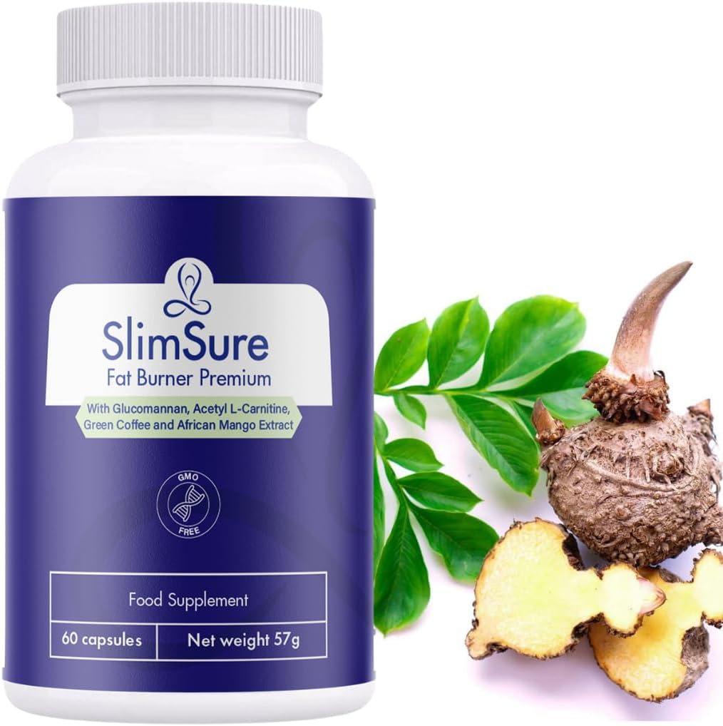 SlimSure 60 Capsules - Weight Management Support - Natural Ingredients - Slim Sure Premium - Vegan Friendly - GMO Free - 1 Month Supply