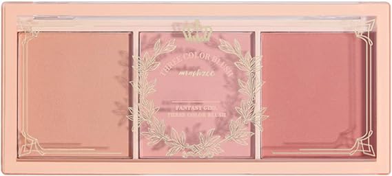 Blushers for Cheeks Make Up, 3 Colors Pink Blusher Palette, Red Peach Powder Blush, Matte Natural Long Lasting Blendable Smooth Powder Blusher Face Makeup Gift for Women Girls