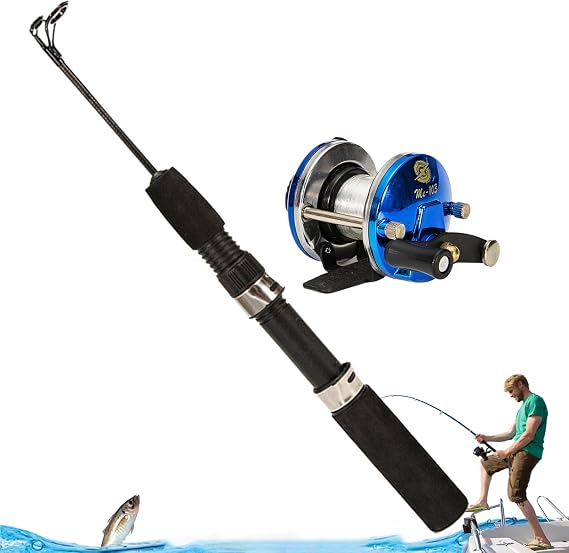 Fishing Rod with Reel - Telescopic Fishing Rod Reel | Compact Carbon Fiber Fishing Tackle for Bass, Catfish, Trout, Ocean, River, Lake, Shore