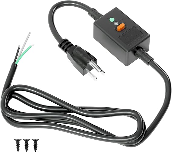 GFCI Plug, 3 Prong 3-Wire 6FT Extension Cord