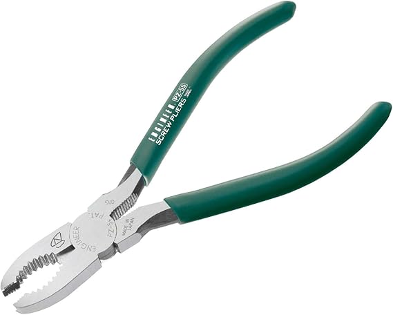 ENGINEER PZ-55 Screw Removal Pliers 150mm Stripped Screw Extractor Made in Japan: Unique Vertically Serrated Carbon Steel Jaws