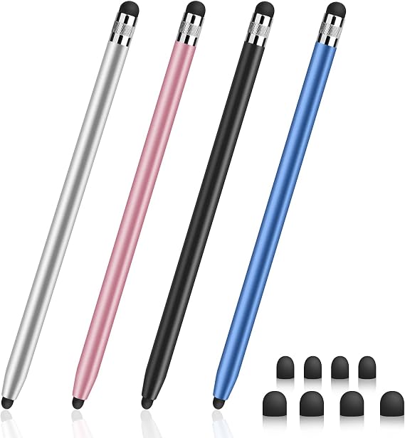 DIGIROOT 4 PCS Universal Stylus, 2-in-1 Stylus Pen for Touchscreen