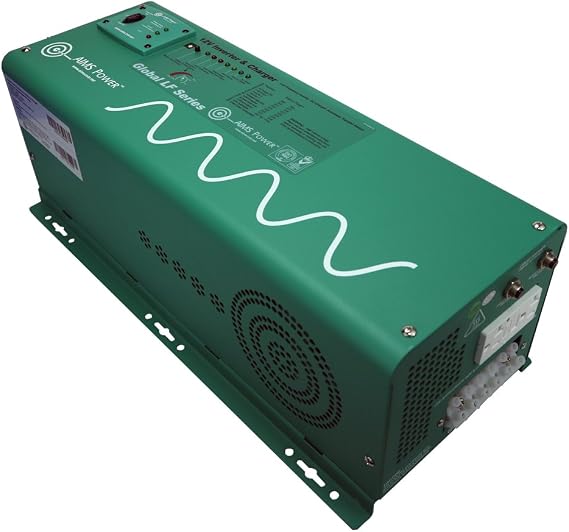 AIMS 2500W 12V Pure Sine Inverter Charger w/Transfer Switch 120V Backup