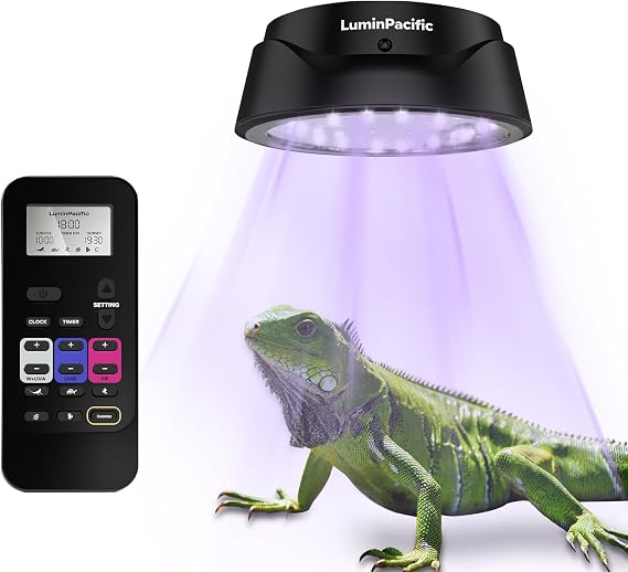 UVB Reptile Lights with Remote, UVA UVB Light with Timer | 24/7 Timer, UVB Output covers Ferguson Zones 1-4, UVA UVB Reptile Lamp for Terrarium, 5 Preset Modes&DIY Mode, Magnetic Mount