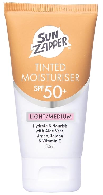 Sun Zapper BB Cream Tinted Moisturizer Sunscreen SPF 50+ Light Medium Face Sunscreen with Kakadu Plum and Jojoba Oil, Broad Spectrum UV Protection, Botanical Oils, 50mL (1.69 oz), Australian Made