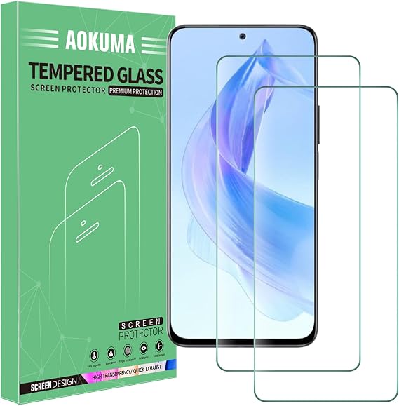 AOKUMA Tempered Glass for Honor 90 Lite（not for honor 90） Screen Protector, [2 Pack] Premium Quality Guard Film, Case Friendly, Shatterproof, Shockproof, Scratchproof oilproof