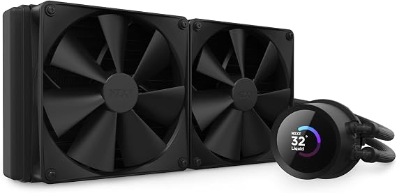 NZXT Kraken 240-240mm AIO CPU Liquid Cooler - Customizable 1.54"" Square LCD Display for Images, Performance Metrics and More - High-Performance Pump - 2 x F120P Fans - Black (RL-KN240-B1)