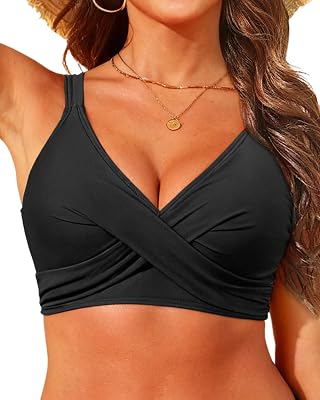 Women Bikini Top Only - Push Up Large Bust Swimsuit Top 2025 Twist Front Bathing Suit