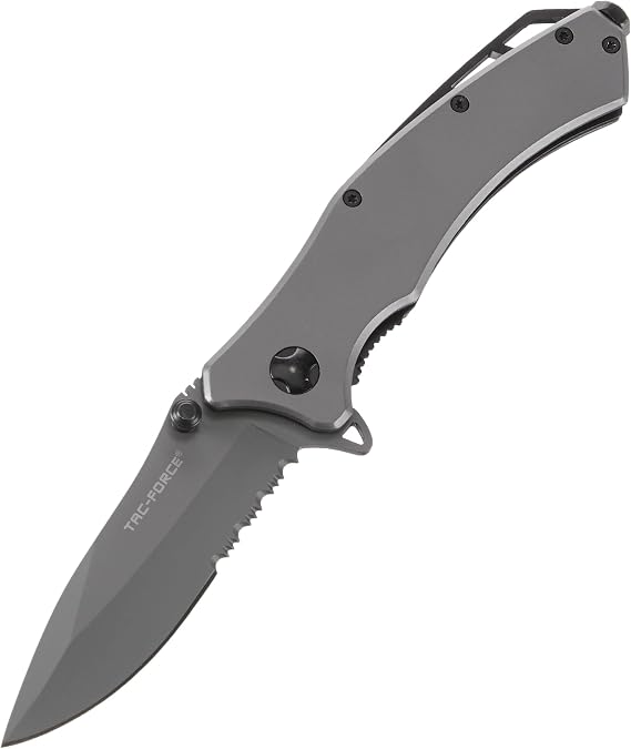 TAC FORCE Spring Assist - 3.25" Fine/Serrated TF-820GY