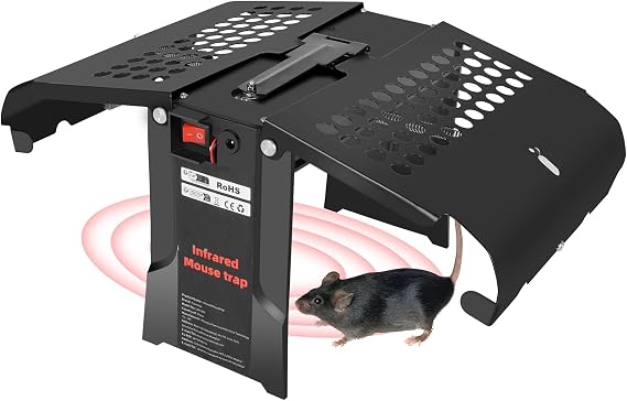 Electronic Mouse Trap Indoor, Humane Reusable Rat Trap for Home Kitchen Garage, Smart Infrared Sensor, USB Rechargeable (1 Pack)