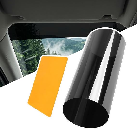 Car Windshield Sun Strip Tint, 5% Black Waterproof Vinyl Windshield Banner Sticker, Universal Front Window Sun Visor Decorative Decal, Exterior