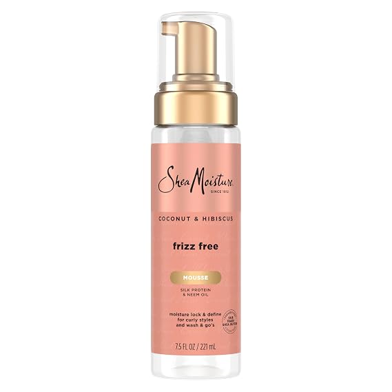SheaMoisture Curl Mousse for Curly Hair, Coconut & Hibiscus Styling Mousse for Frizz Control & Volume, with Shea Butter, 7.5 oz