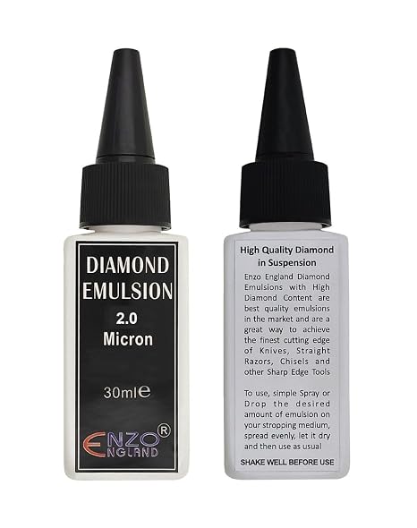 Poly Diamond Suspension Emulsion Abrasive Lapping Fluid Premium Quality Compound for Stropping Sharpening Honing Polishing Shaving Razor Knife Blade Wood Carving Tools (2.0 Micron)
