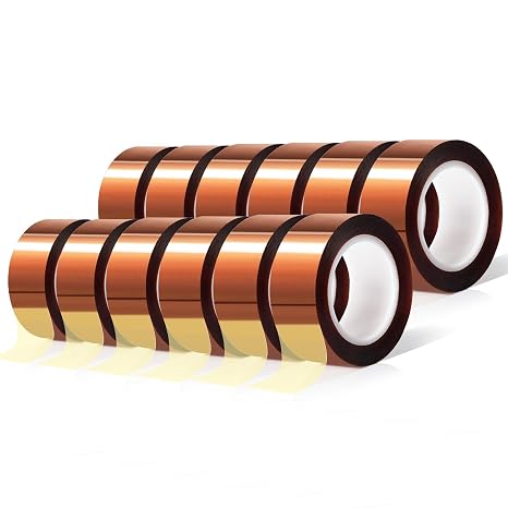 MEBMIK 12 Rolls 20mm x16m(52FT) Heat Tape High Temperature Heat Resistant Tape Heat Transfer Tape for Heat Sublimation Press Vinyl,No Residue