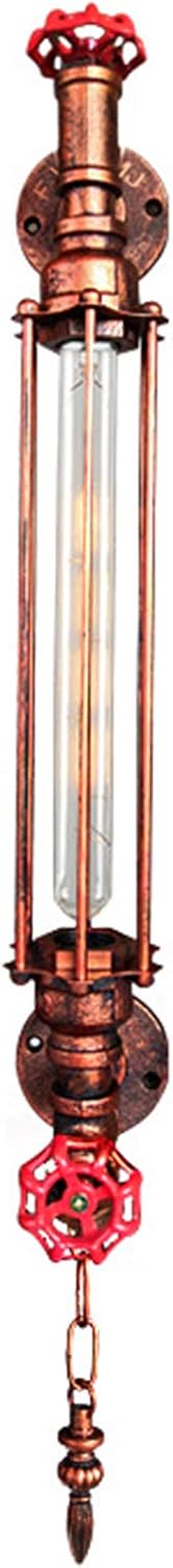 Wall Lamp Single/Double Flute Wall Light Illumination Decor Living Room Study Room Bedroom Aisle,Red rust color,Single head