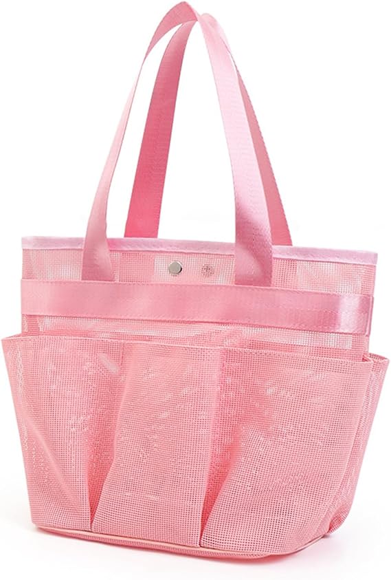 TOPMELON Portable Mesh Shower Caddy (Rose Mesh, Large)