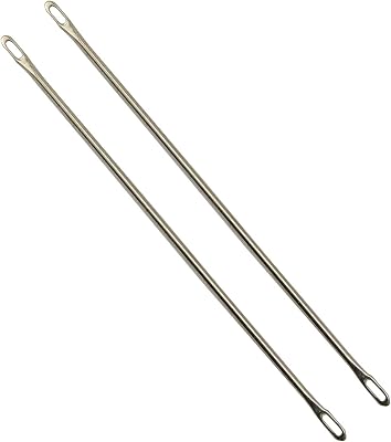 NX Garden 2pcs Double-Eyed Transfer Needle for Brother Knitting Machine KR-830, KR-838, KR-850, 9cm Long
