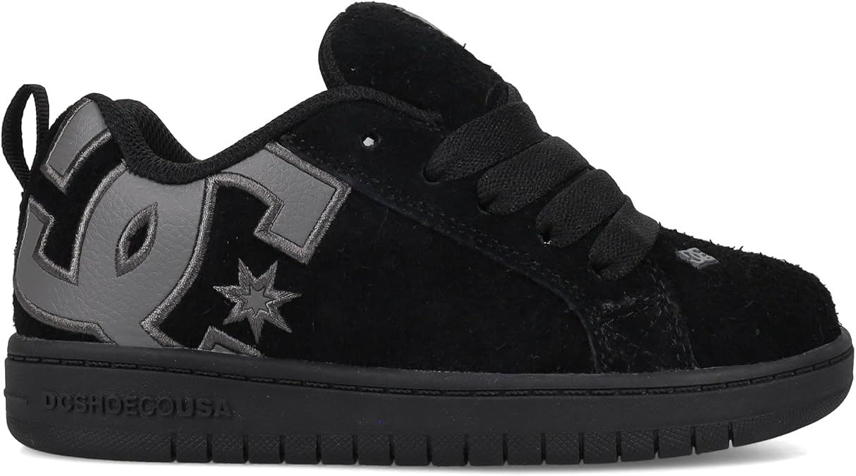 DC Shoes Unisex Court Graffik SE Youth Skate Shoe Black/Grey