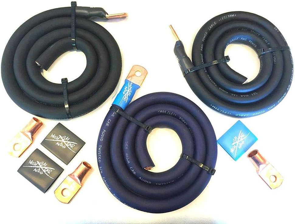 Sky High Oversized 10 Gauge OFC AWG Big 3 Upgrade BlueBlack Electrical Wiring