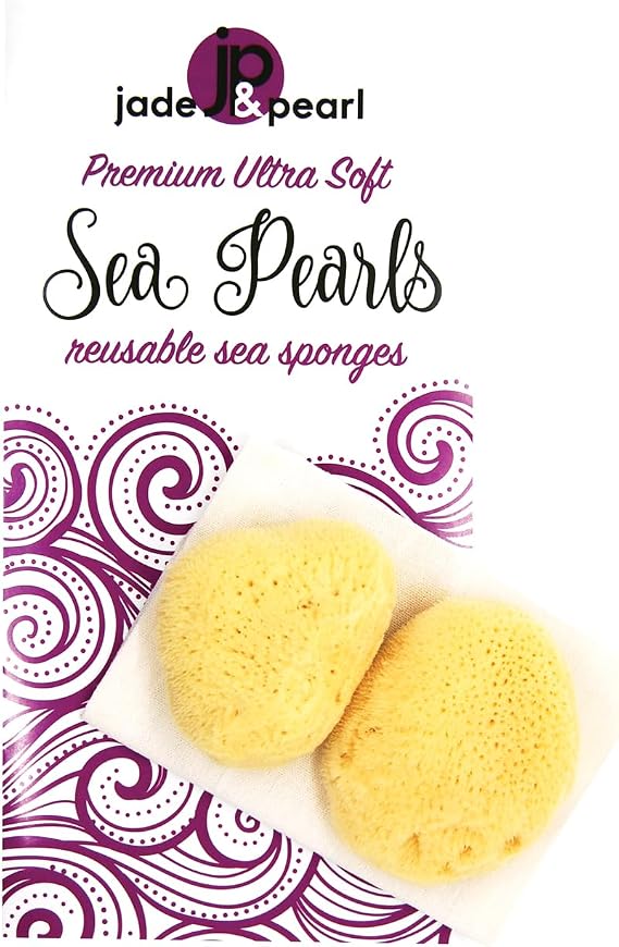 Sea Pearls- Premium Ultra Soft Reusable Sea Sponges- Small 2-Pack