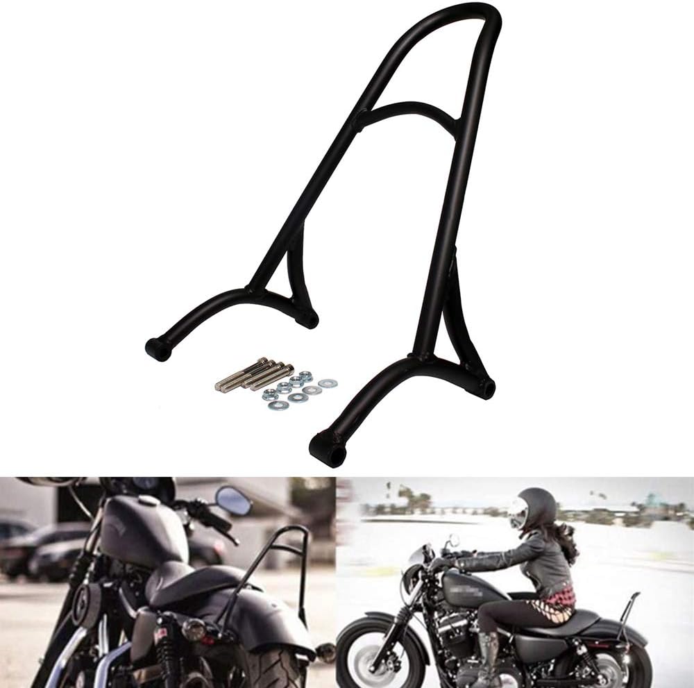 15 Short Sissy Bar Detachable Passenger Backrest Black for Harley Sportster Iron 883 1200 XL 2004-2017