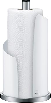 kela Kitchen roll Holder Stella 15x32cm of Stainless Steel in White, 15 x 15 x 32 cm