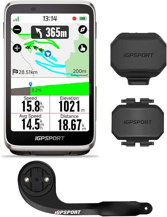 iGPSPORT BiNavi Air Bike Computer with Cadence Speed Sensor Set