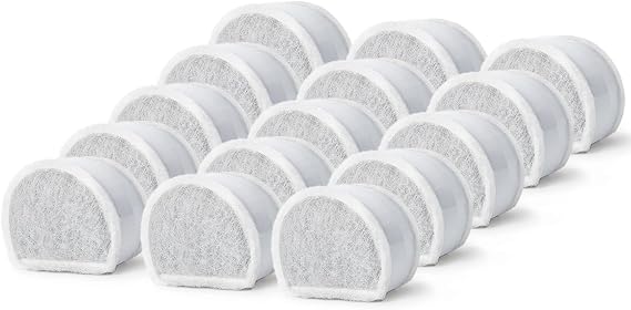 xmrs 15 Count Replacement Carbon Filters Compatible with PetSafe Drinkwell Filters, Pet Water Fountain Replacement Cartridges for Dog and Cat Fountain.