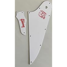 Pick Guard For Compatible Gib son Firebird & Truss Rod Cover "Logo" Style Guitar Pickguard Scratch Plate (3-Ply White(Red Logo))