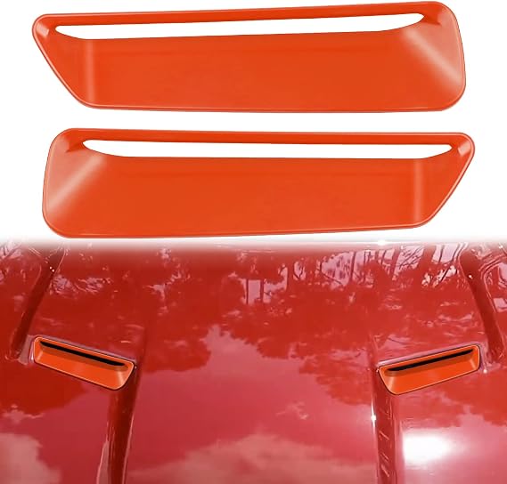 for Dodge Challenger 2015-2020 Hood Air Conditioner Outlet Vent Trim Decorative Trim (Orange 2PCS)